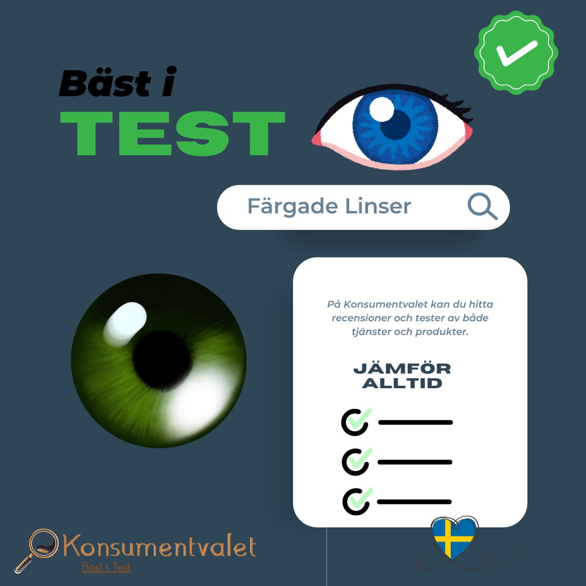 Färgade linser med och utan styrka bäst i test 2026