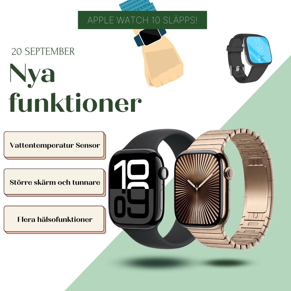 Apple Watch X släpper i september: Större skärm och tunnare design