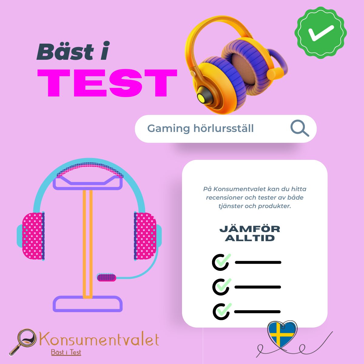 Gaming hörlursställ bäst i test 2026