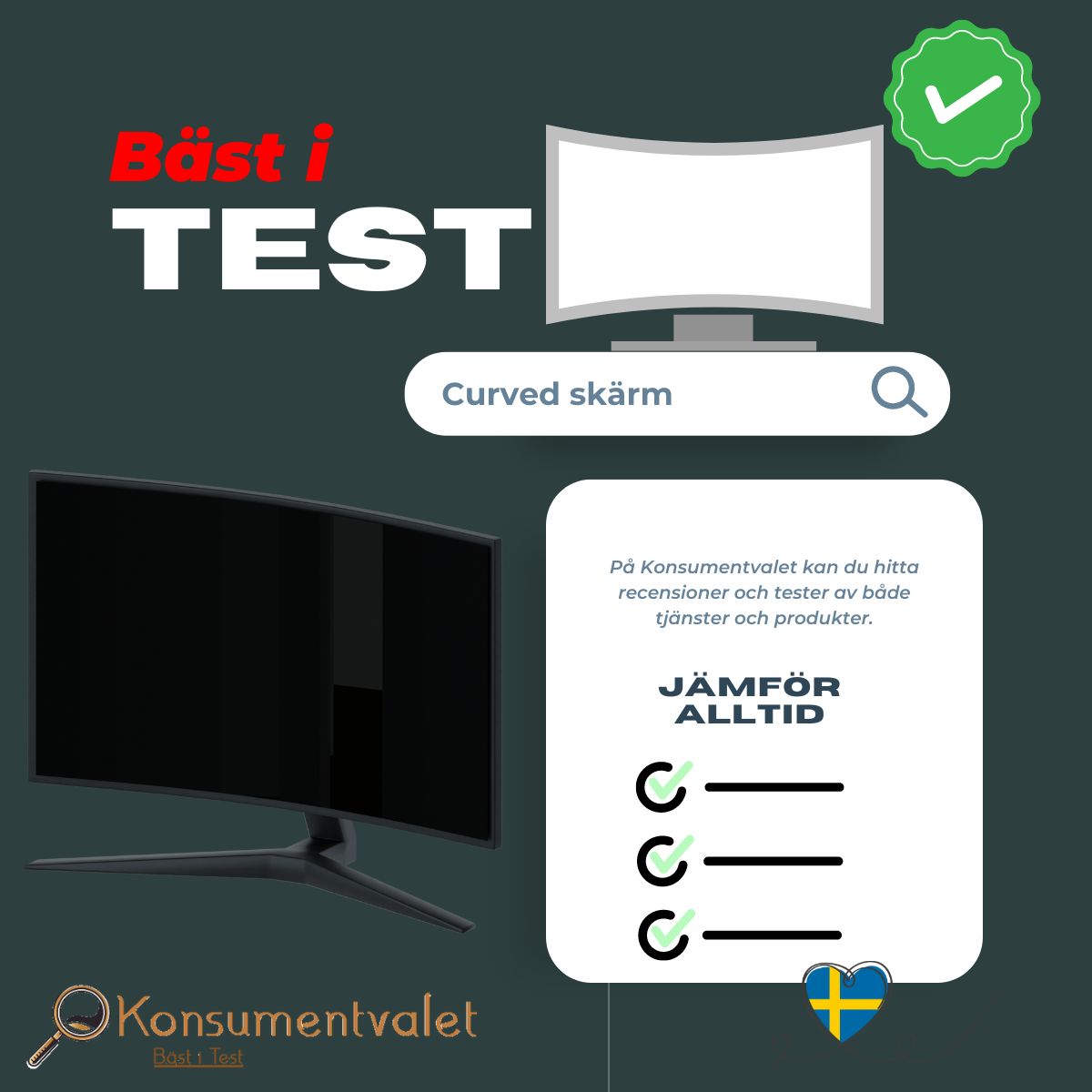 Curved skärm bäst i test 2026