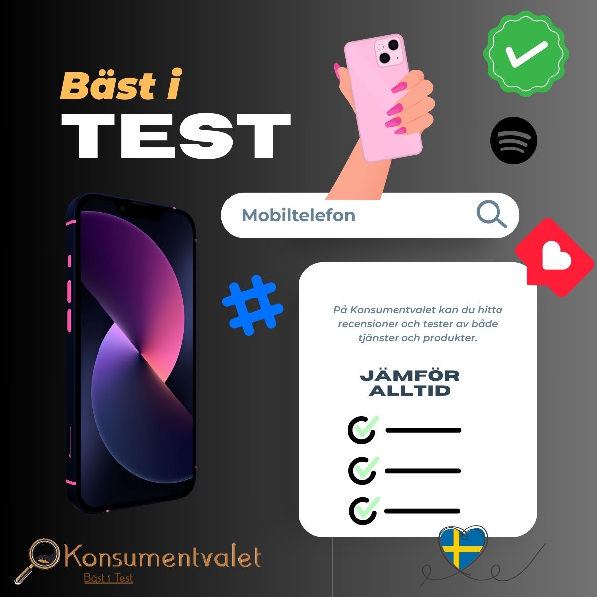 Mobiltelefon bäst i test 2026