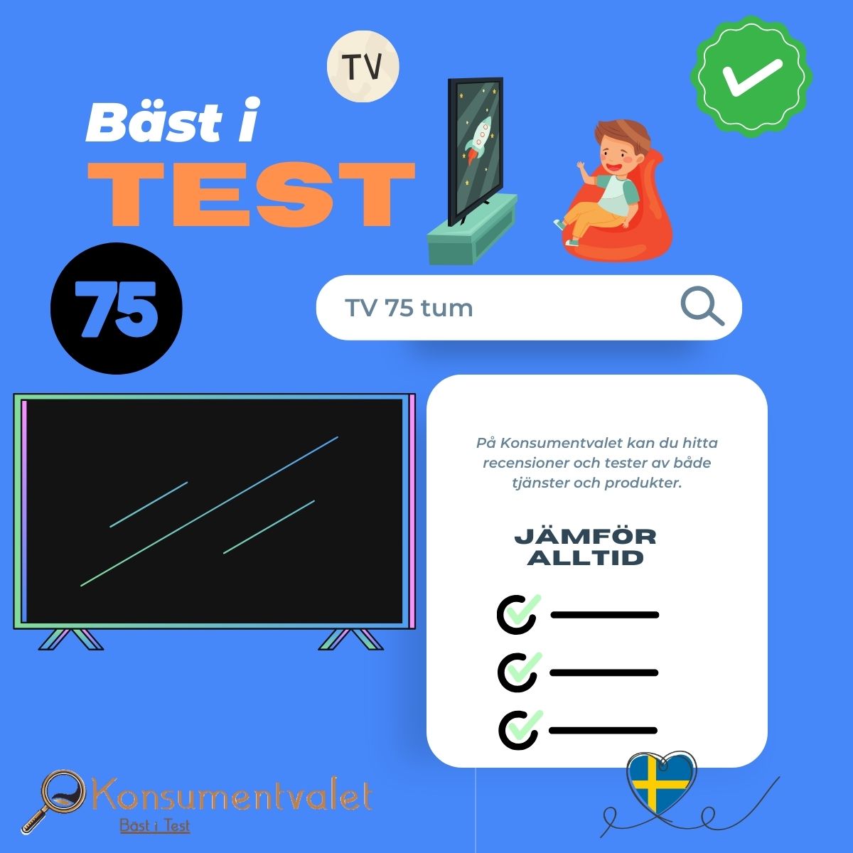 75 Tum TV bäst i test 2026