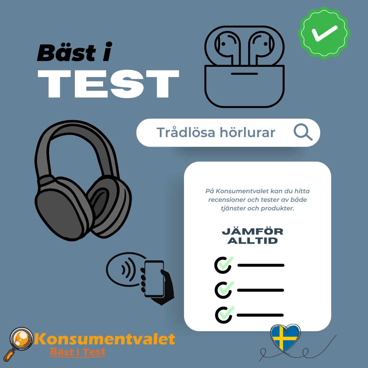 Trådlösa hörlurar bäst i test 2026