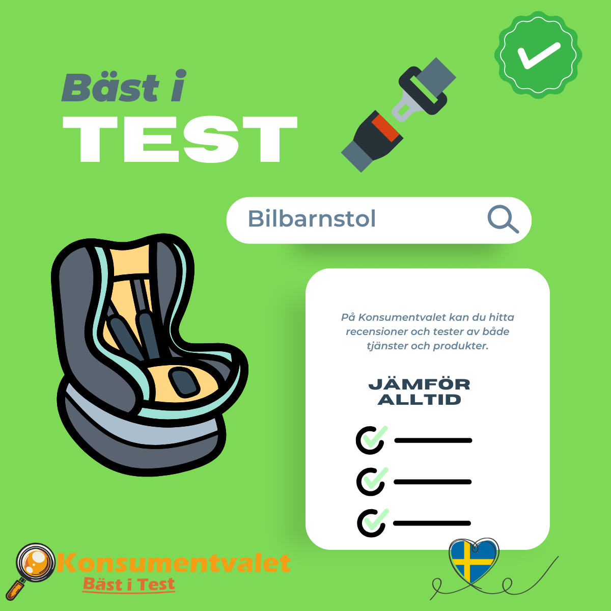 Bilbarnstol bäst i test 2026