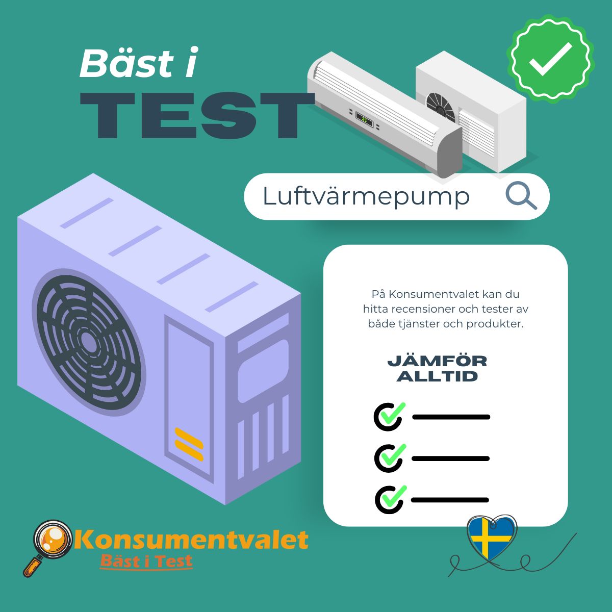 Luftvärmepump bäst i test 2026