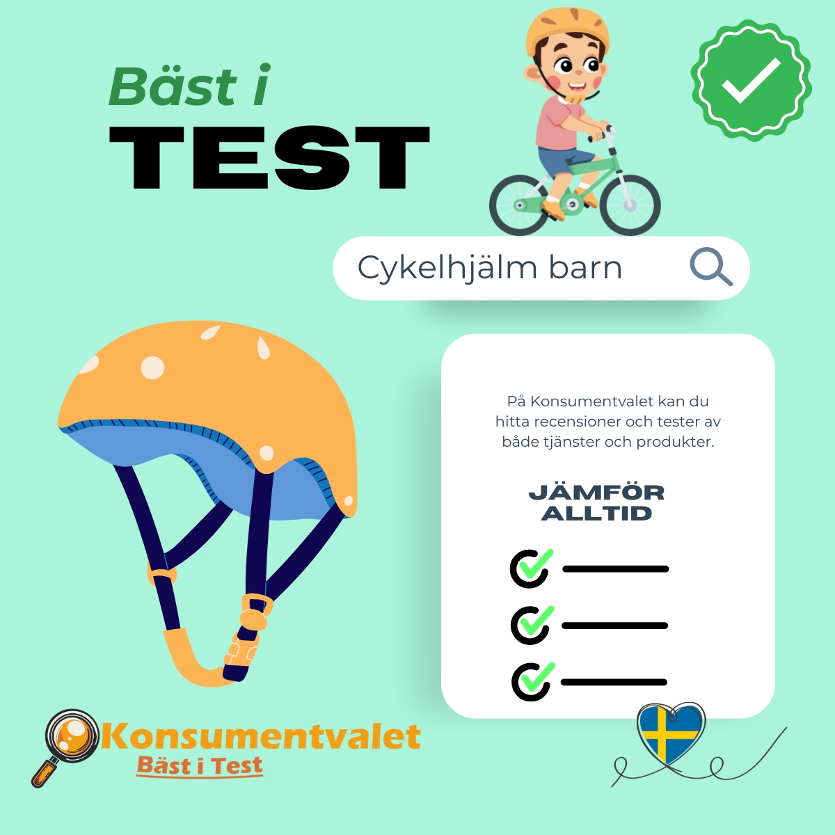 Cykelhjälm barn bäst i test 2026