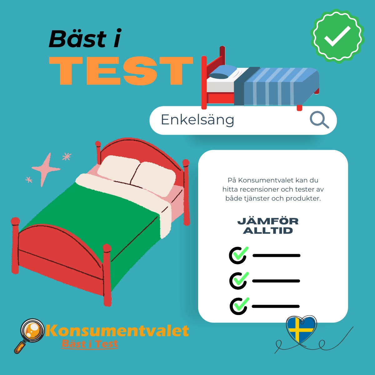 Enkelsäng bäst i test 2026