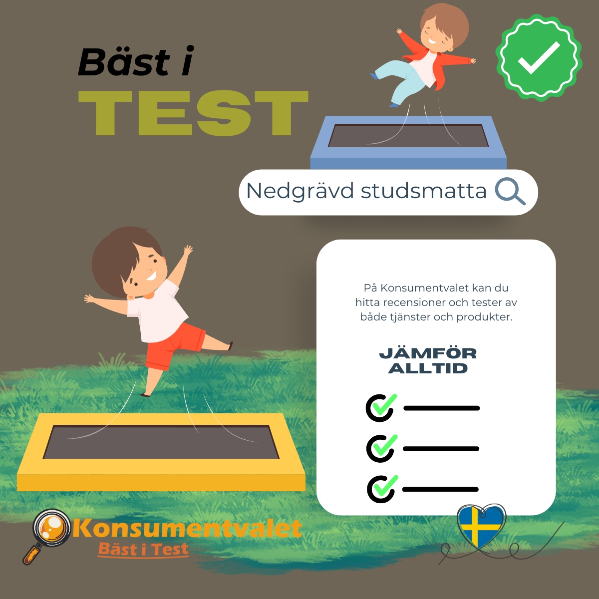 Nedgrävd studsmatta bäst i test 2026