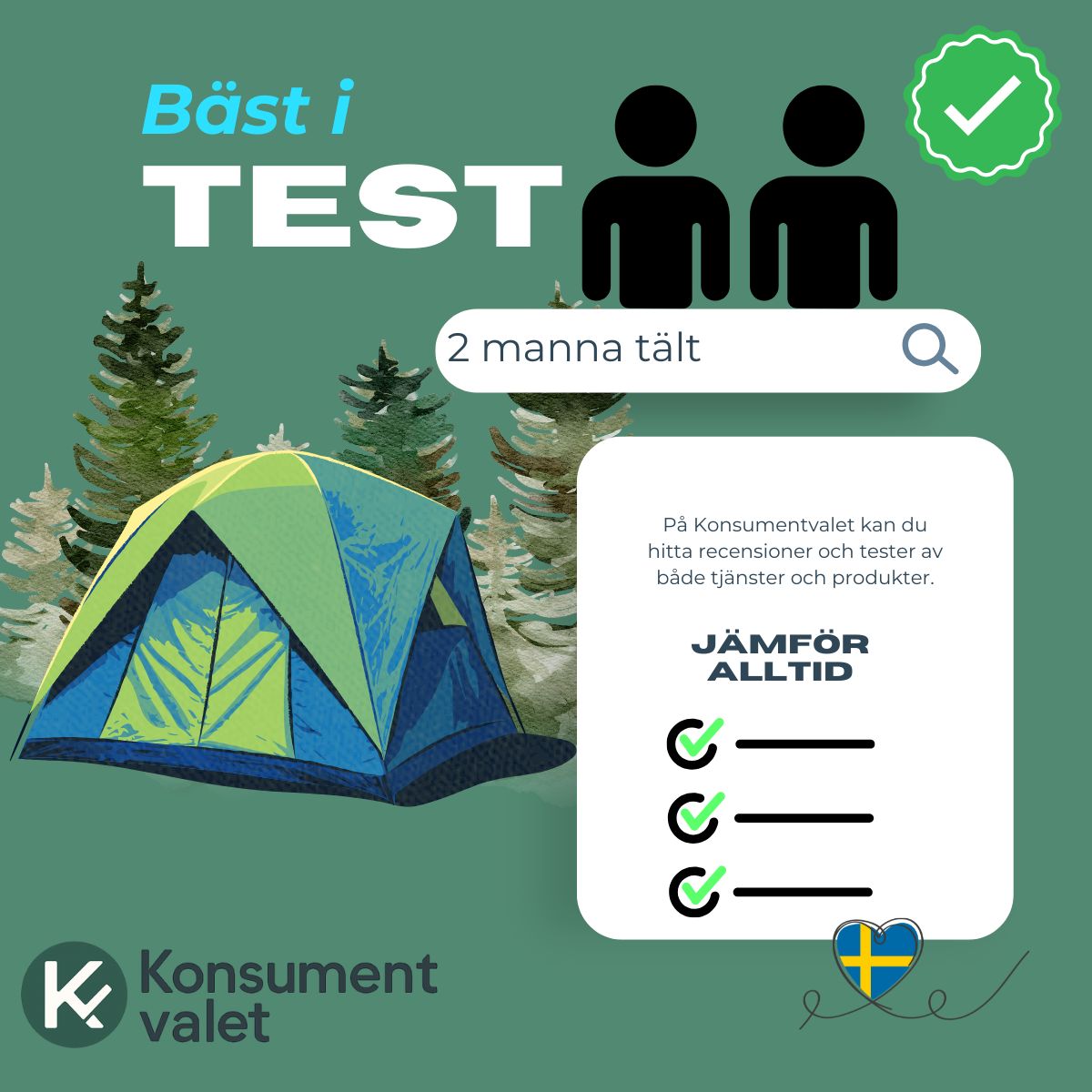 2 manna tält bäst i test 2026