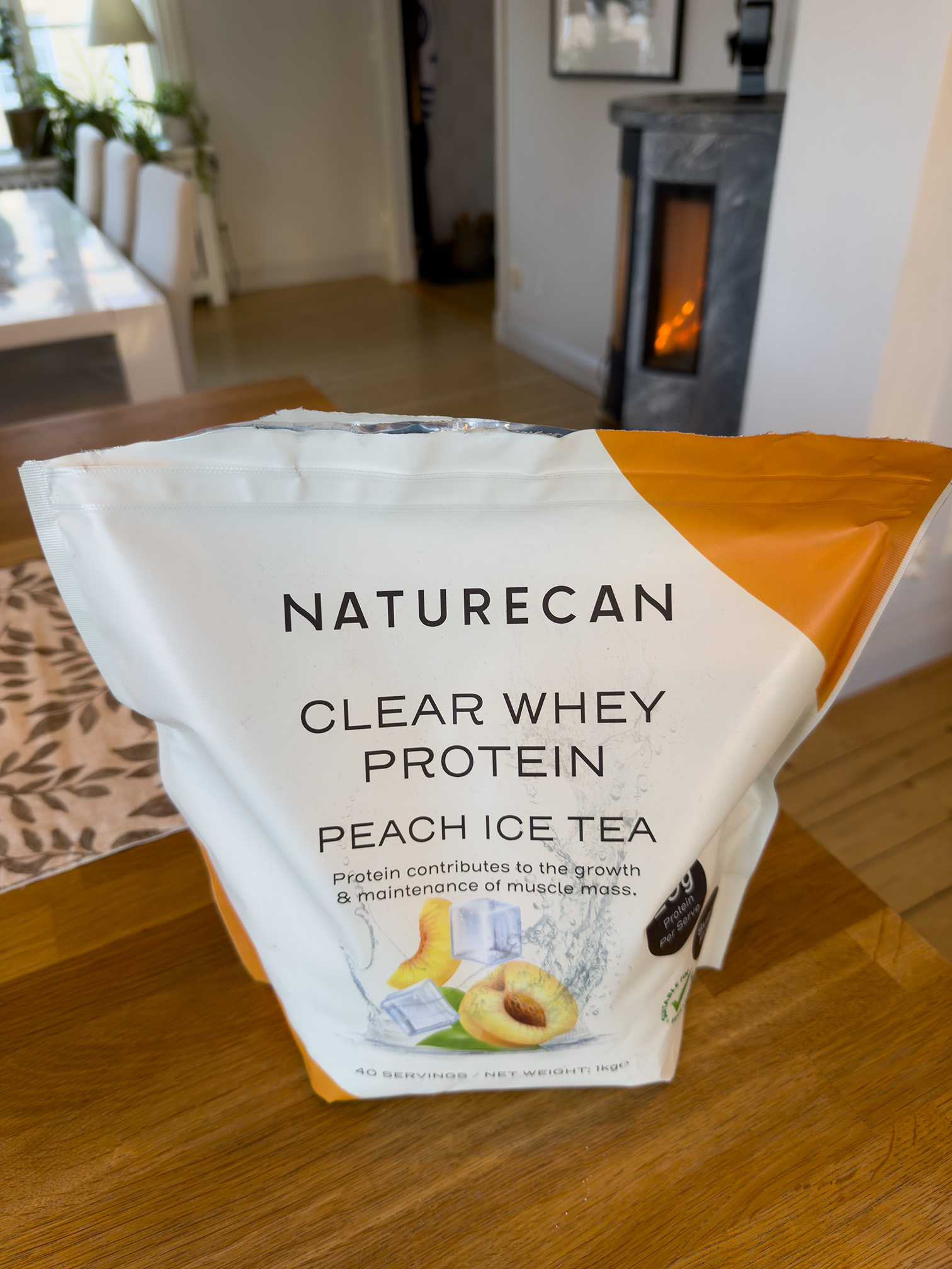 Naturecan proteinpulver iste persika påse