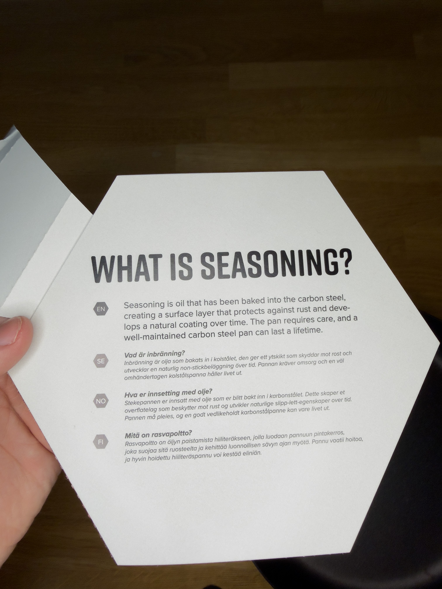 What is seasoning papper för stekpanna