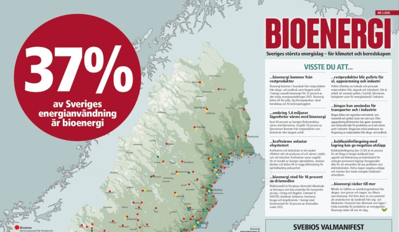 Bioenergikartan 2026 lanserades den 16 juni