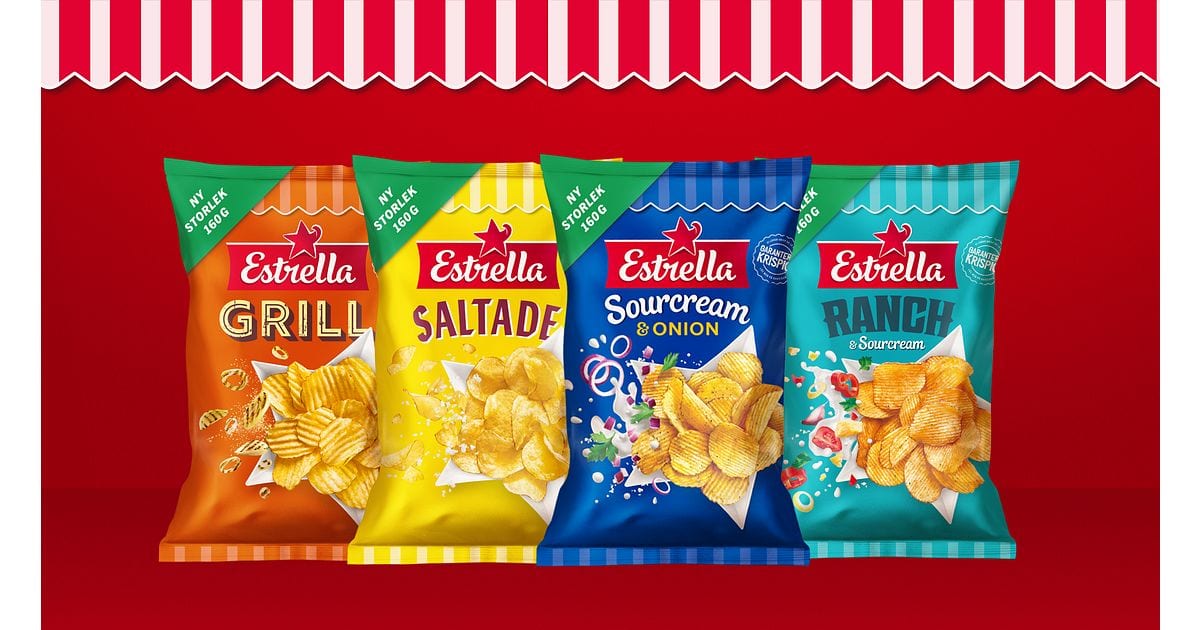 Estrella lanserar chips i ny 160-gramspåse – först hos Coop, sedan Ica och Axfood