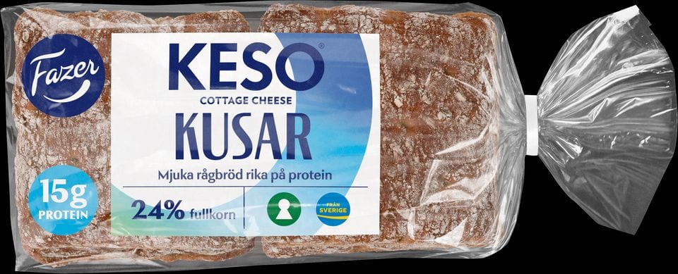 Fazer och Keso lanserar proteinrikt fullkornsbröd – ny Kusar-limpa i butik från vecka 39