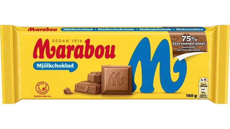 Marabou inför chokladförpackningar med 75 % återvunnen plast