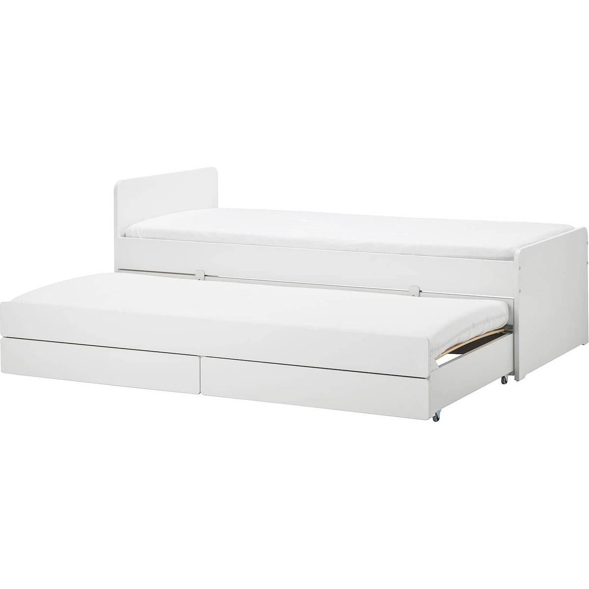IKEA SLÄKT vit sängram 90x200 med underbädd och förvaring